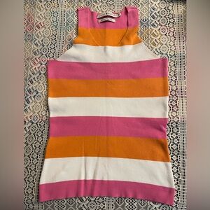Vintage Y2K Tommy Hilfiger Pink and Orange sweater Knit tank Top